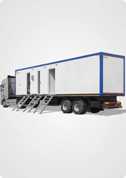 Трейлер с контейнером для проживания на двух осях