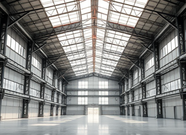 نمای داخل سوله صنعتی